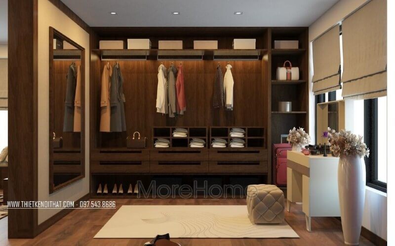 Tủ quần áo không cánh hiện đại khiến cho gia chủ dễ dàng lấy những món đồ bạn cần một cách nhanh chóng