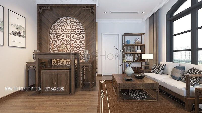 Mẫu tủ thờ gỗ tự nhiên cao cấp cho phòng ngủ nhà phốchung cư