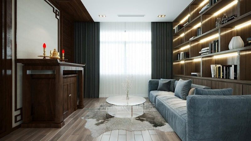 Mẫu tủ thờ gỗ óc chó cao cấp mang đến không gian nội thất hoàn hảo