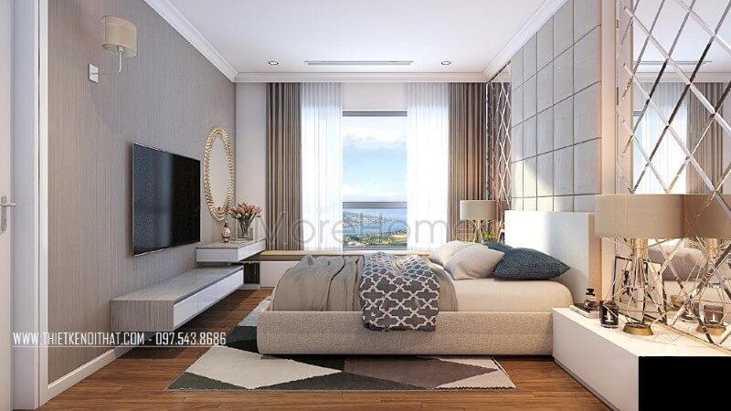 Hệ tủ gỗ công nghiệp đa ngăn treo tường hợp lí vừa giúp nhấn mạnh sự tiện nghi lại không làm ảnh hưởng đến tính thẩm mỹ của căn phòng