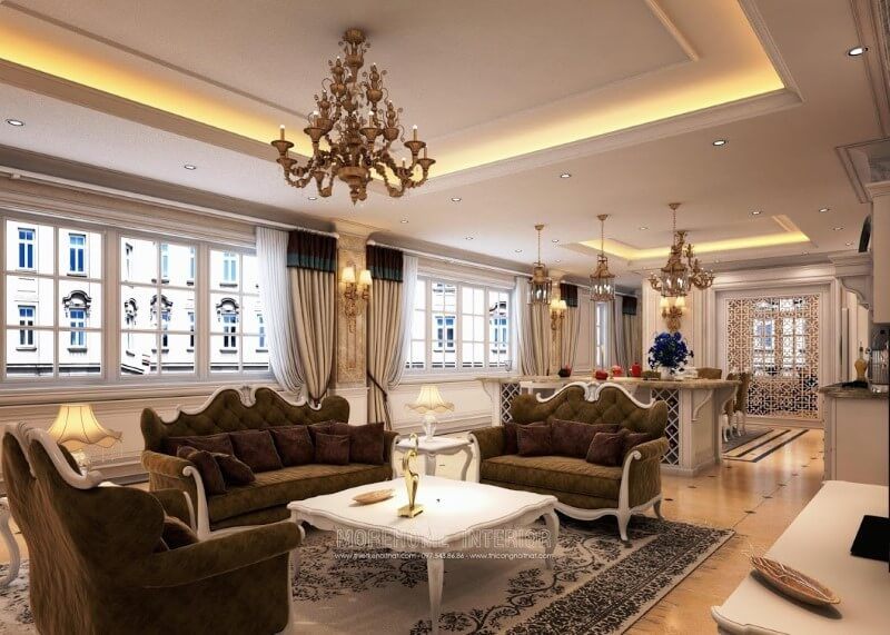 Bàn trà MH-TCD001 gỗ tự nhiên với phong cách tân cổ điển trang trí phòng khách biệt thự đẹp