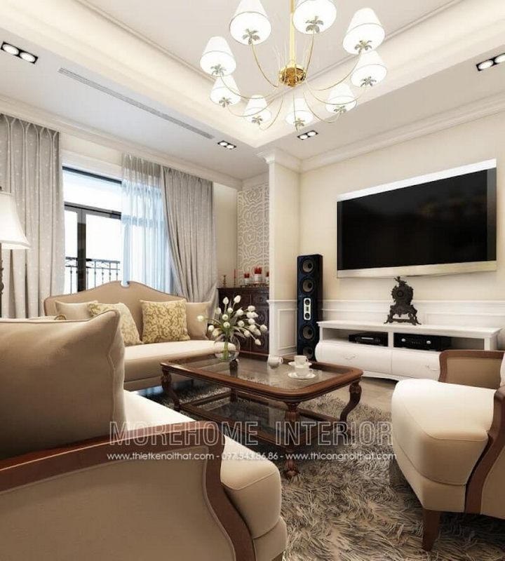 Bàn trà MH-TCD006 với phong cách tân cổ điển trang trí phòng khách biệt thự cá tính