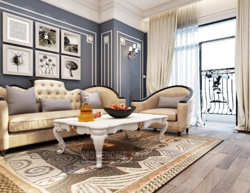 Mẫu bàn trà với những nét chạm trổ tỉ mỉ với phong cách Tân Cổ Điển đem đến nét đẹp dịu dàng cho sản phầm