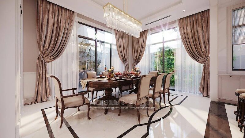 Trang trí bàn ăn theo phong cách châu âu cổ điển sẽ giúp góc ăn uống của bạn trở nên đẹp và tinh tế.